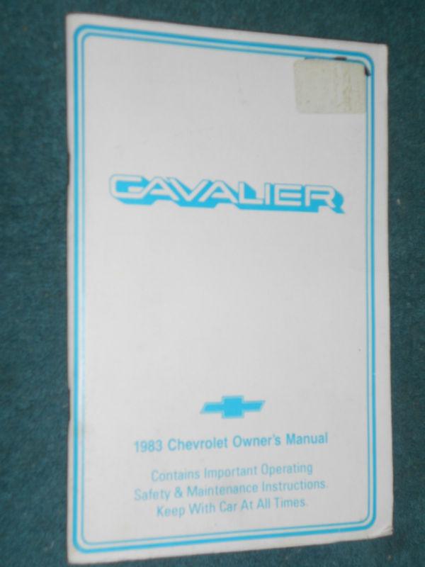 1983 chevrolet cavalier owners manual / original guide book!
