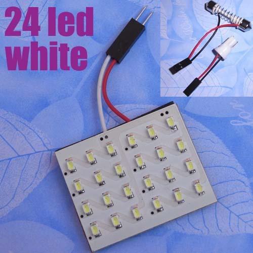 24 led car light panel+ t10 adapter + festoon dome bulb