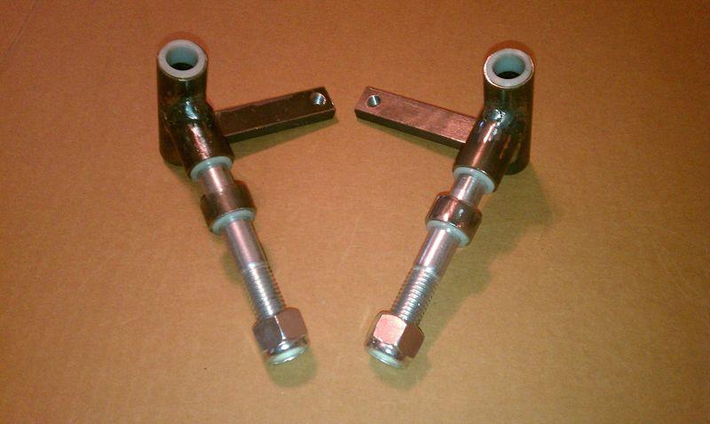 Jig welded 5/8" axle size go kart / dolly steering spindles with nylon inserts 