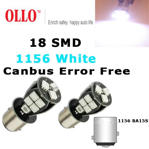 2pcs  18 smd 1156 ba15s white 5050 led ▲turn signal tail 12v led light bulbs