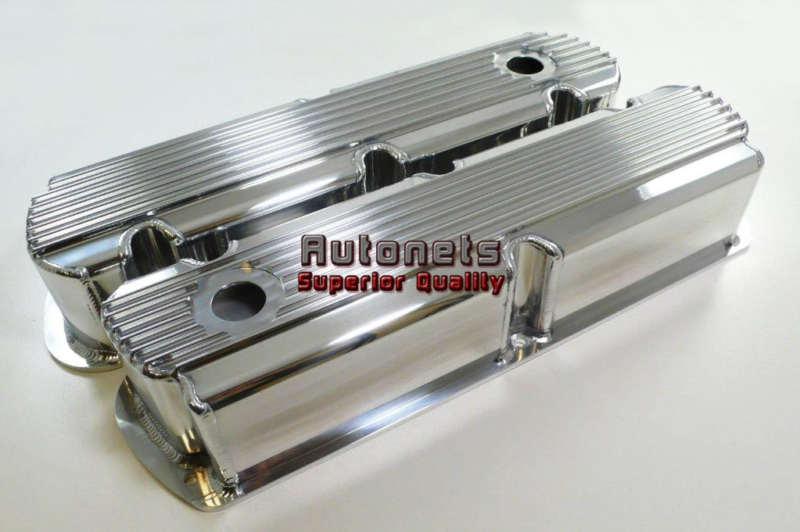 Ford fabricated finned small block v8 260-351w aluminum valve cover hot rat rod