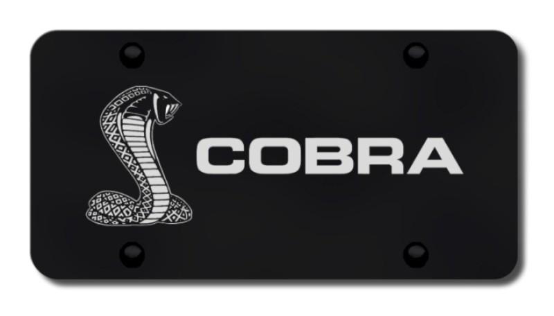 Ford cobra 2 laser etched on black license plate made in usa genuine