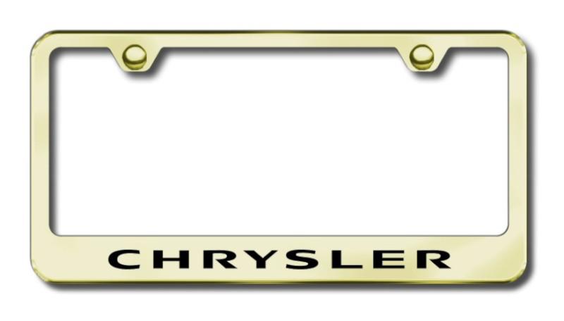 Chrysler   engraved gold license plate frame -metal made in usa genuine