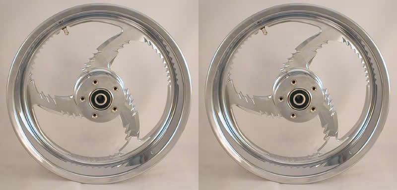 For harley jagged edge chrome billet 19x3" & 18x5.5"  wheels 2 wheel set 