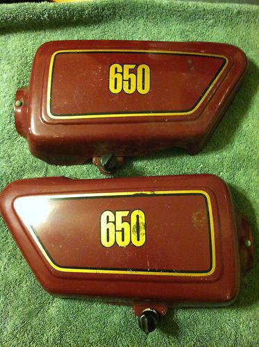 Yamaha xs650 side frame covers pair steel metal panel cafe left right