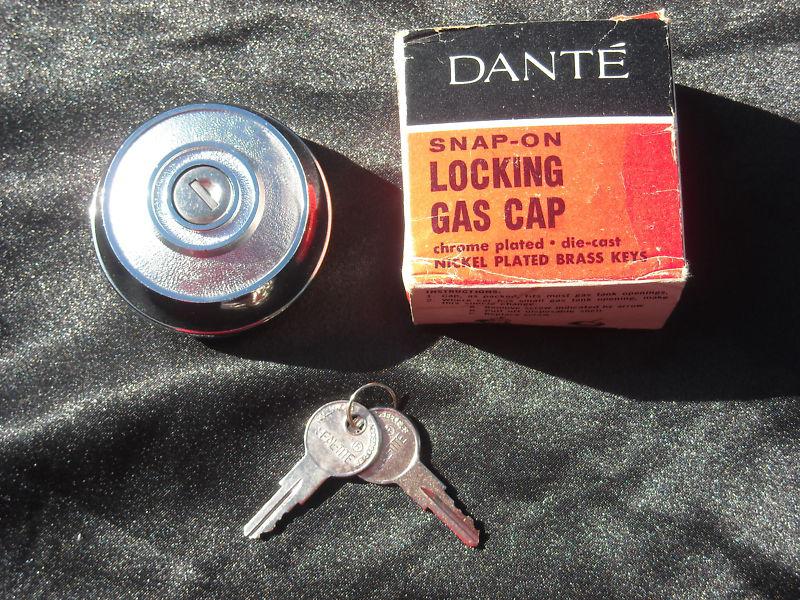 Snap on locking gas cap universal all models 1928- 70 die cast chrome vintage   