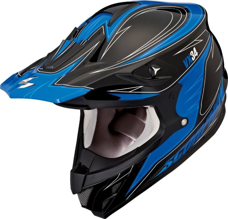 Scorpion vx-34 spike - off-road helmet - blue - lg