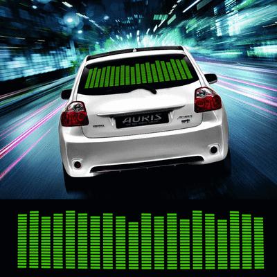 80*19cm green car sticker music rhythm led flash lamp sound activated equalizer 