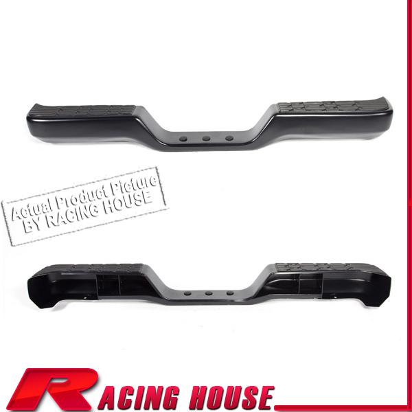 Rear step bumper steel replacement bar w/ pad 89-95 toyota pickup small size blk