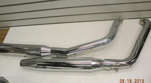 Stock t/o mufflers exhaust pipes heat shields harley twin cam 2000^ chrome