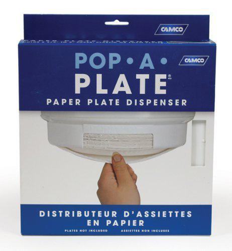 Rv paper plate dispenser camco pop - a - plate holds 100 9" plates under cabnet