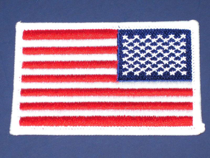 United states of america flag reverse embroidered patch american red white blue