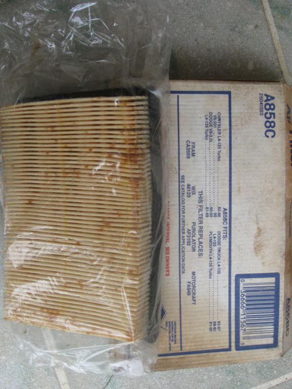 Ac delco air filter new pn# a858c, 25041593, chrysler, dodge, plymouth.