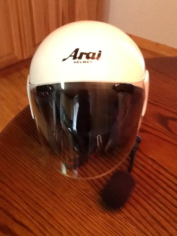 Arai helmet with integrated headset size small