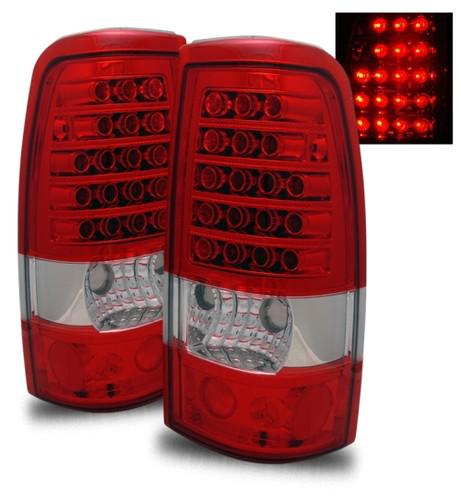 03-06 chevy silverado/04-06 gmc sierra euro red clear led tail lights brake lamp
