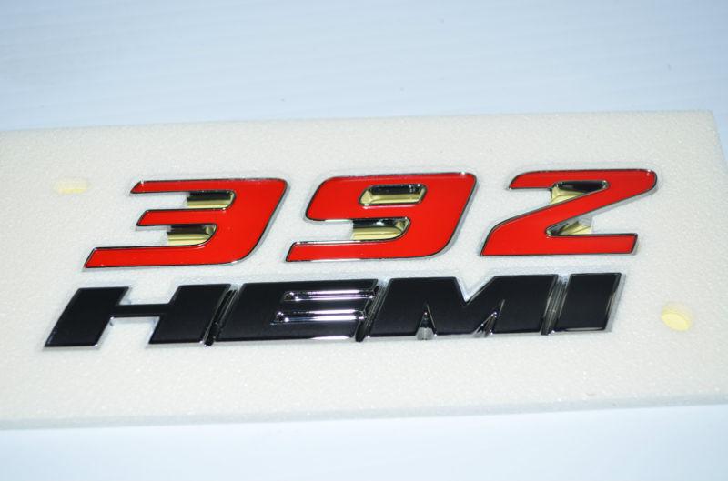 Dodge challenger nameplate emblem 392 hemi 68086136ae oem mopar 6.4l srt8 decal
