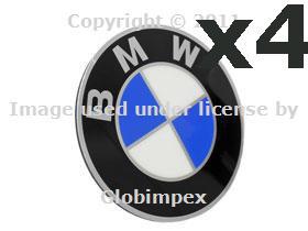 Bmw e28 e30 wheel center cap emblems (4) 70mm genuine + 1 year warranty