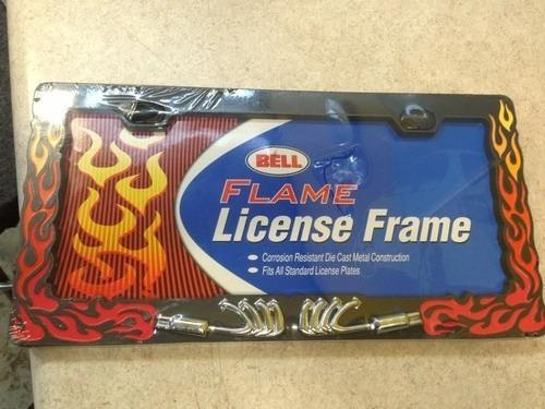 Flame license plate frame