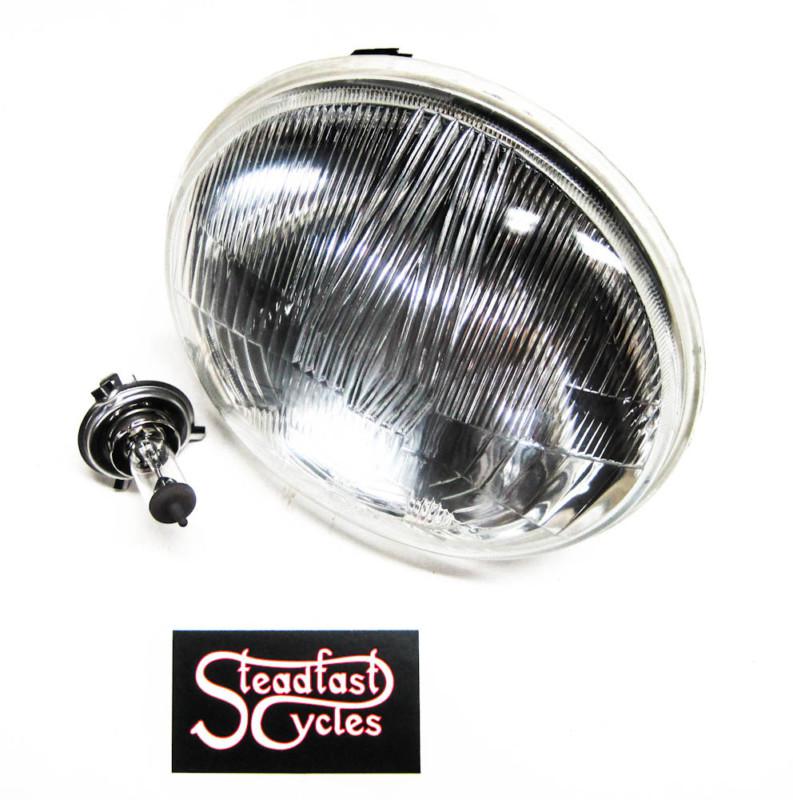 7" headlight lamp & h4 halogen bulb 60/55w motorcycle set head light
