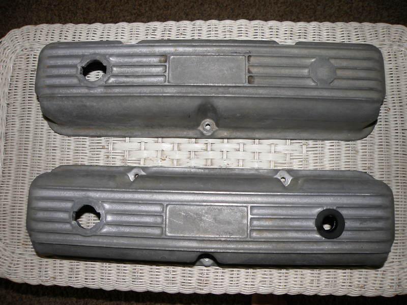 Vintage 1960's **ansen aluminum finned valve covers *fits ford fe style motors