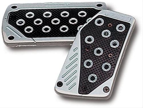 Matrix pedal pads gas/brake aluminum silver/black automatic transmission univ