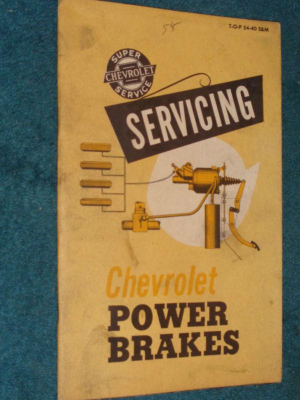 1954 chevrolet power brakes shop booklet original manual!!