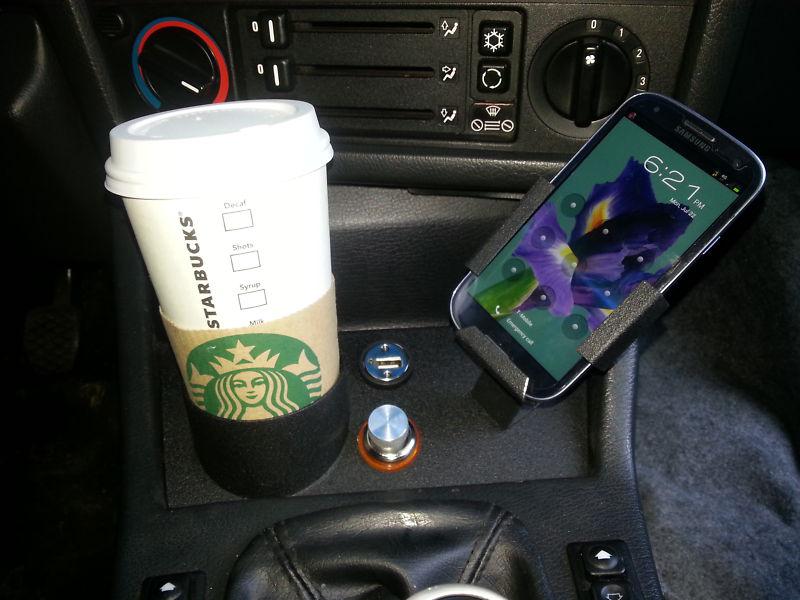 Bmw e30 m3 325i 325e 318is cup holder holds phone galaxy iphone ipod 