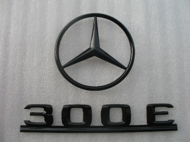 86-93 mercedes 300e rear lid black blackout blacked out emblem logo badge symbol