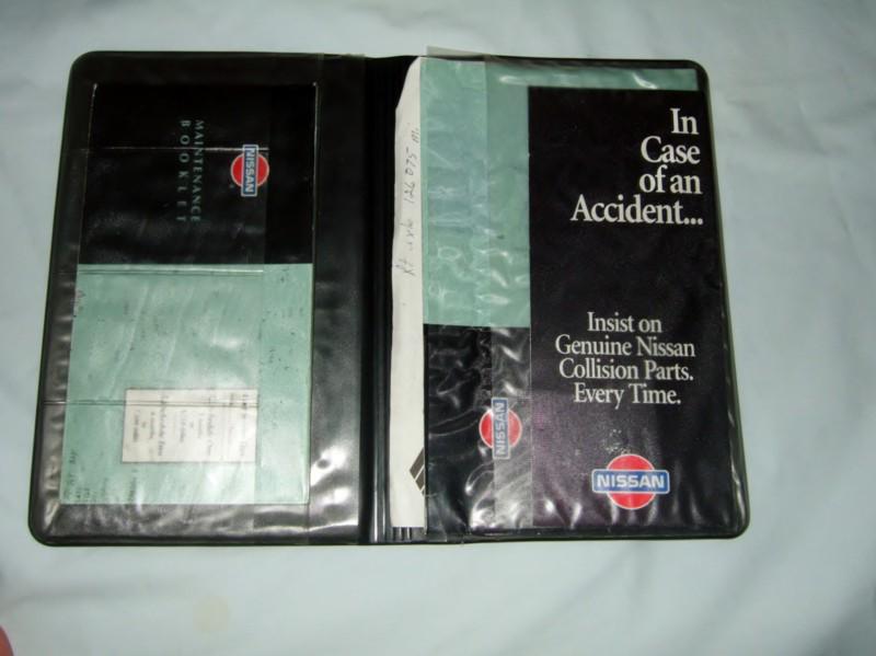 1995 nissan glove box embossed black book cover &  warrenty,maintenance * 