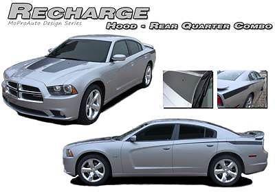 Dodge charger 2014 recharge combo hood rear side stripes decals pro graphics fr4