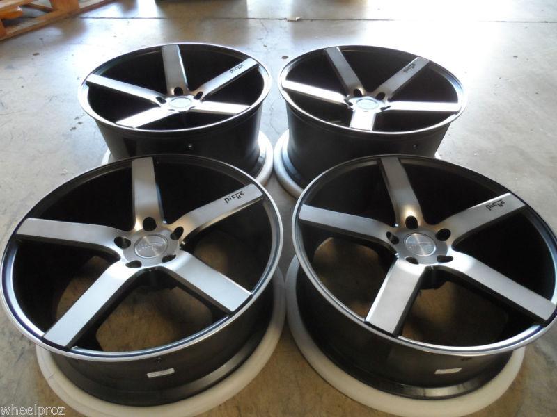 20" niche milan concave cv3 style black w/ machined wheels! mercedes 5x112 