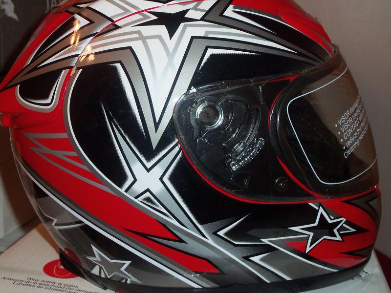 Glx fmvss 218 full face  helmet (medium) with visor