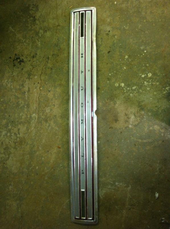 1966 plymouth satellite rear finish panel trunk deck lid trim mopar