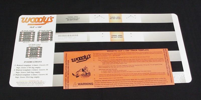 Woody's 13.5" x 128" snowmobile track stud template 6491-1107 