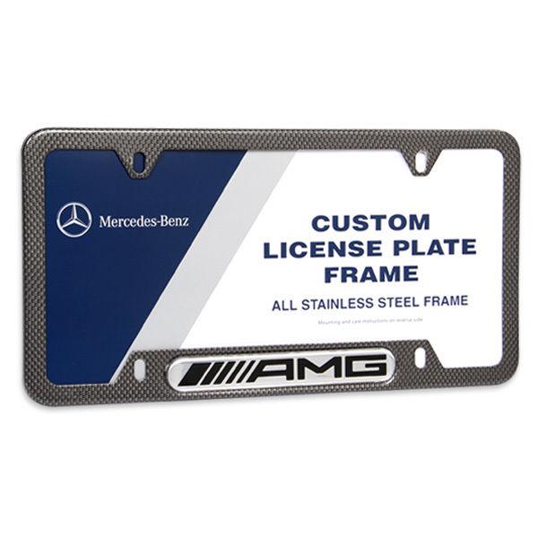 Genuine mercedes benz amg carbon fiber license plate frame