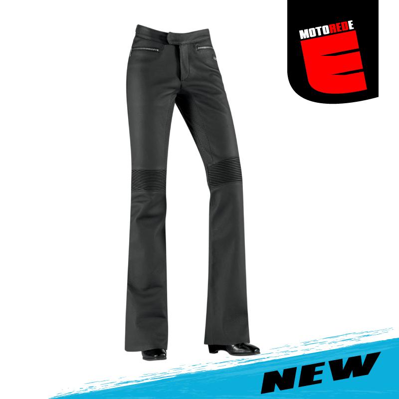 Icon hella womens leather motorcycle street riding pants black us 24 / euro 38