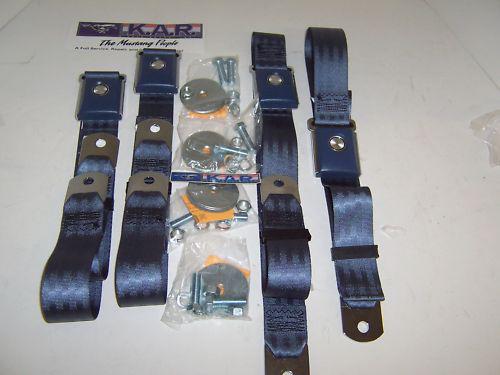 1965 thru 1973 mustang seat belts; set of 4! dark blue