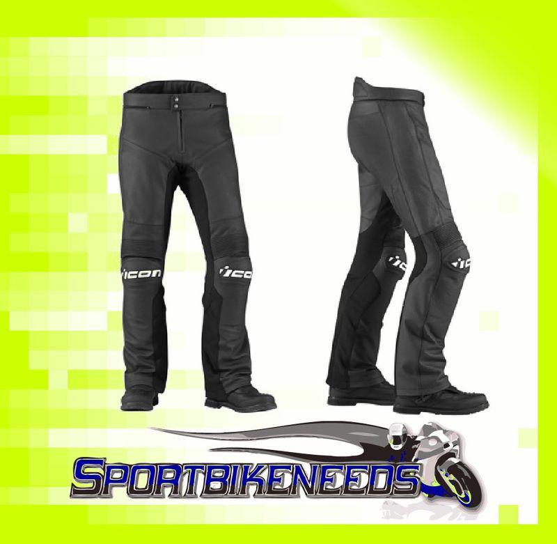 Icon prime overlord pants leather black 28