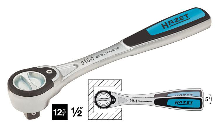 Hazet 916-1 fine-tooth reversible ratchet 1/2"