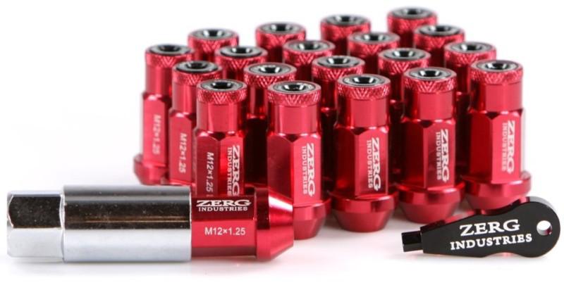 Jdm zerg red 12x1.25 240sx s13 s14 s15 infinity g35 g37 extended lug nuts