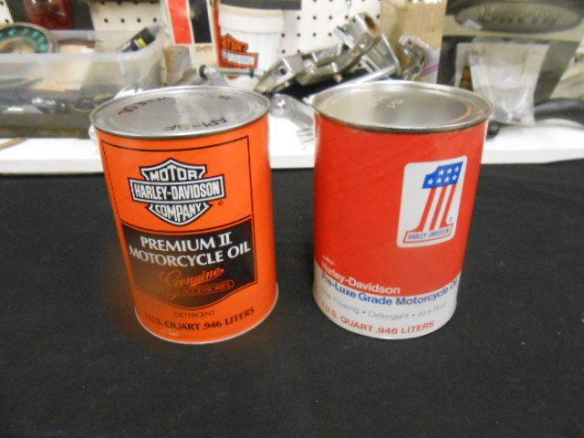 Original harley nos prem ii & pre-luxe motorcycle oil 2 full cans vgc #2756
