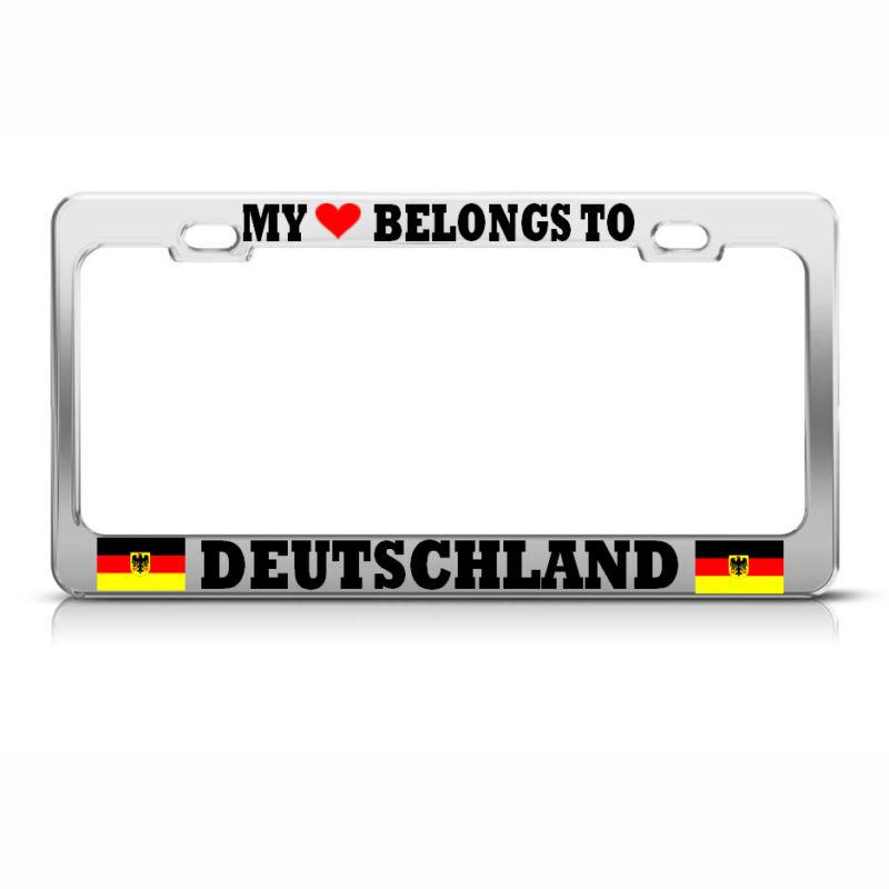 My heart belongs to deutschland license plate frame german pride suv auto tag