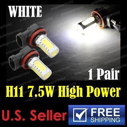 2pcs h11 "brightest" white high power 7.5w smd led fog driving light lamp bulbs