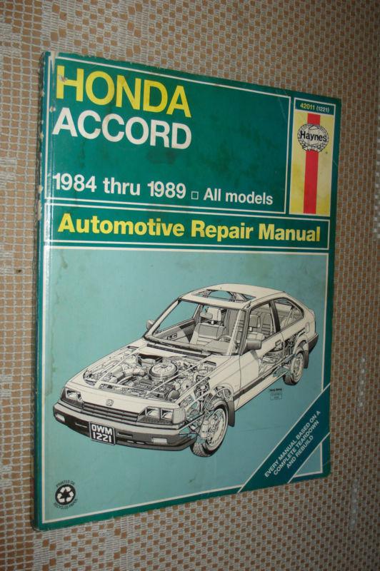 1984-1989 honda accord service manual shop book haynes repair 88 87 86 85