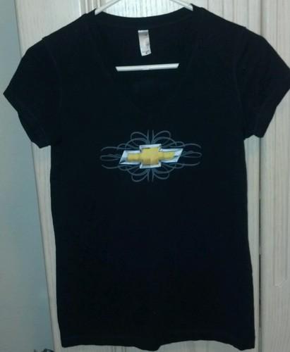 Chevrolet womens tee shirt tribal design black medium