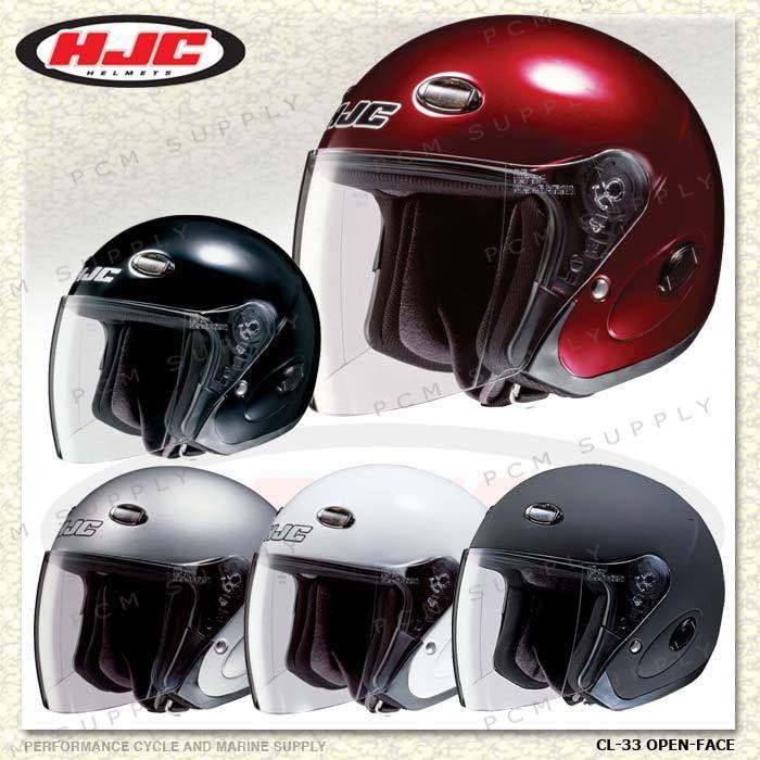 Hjc cl-33 open face motorcycle helmet black sm