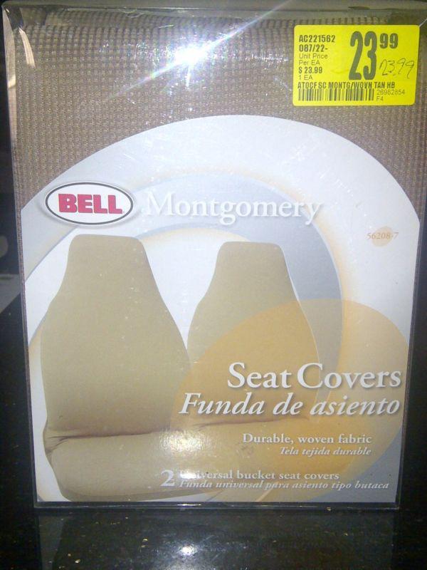 Bell seat covers universal bucket - tan – woven fabric 56208-7 *new never opened
