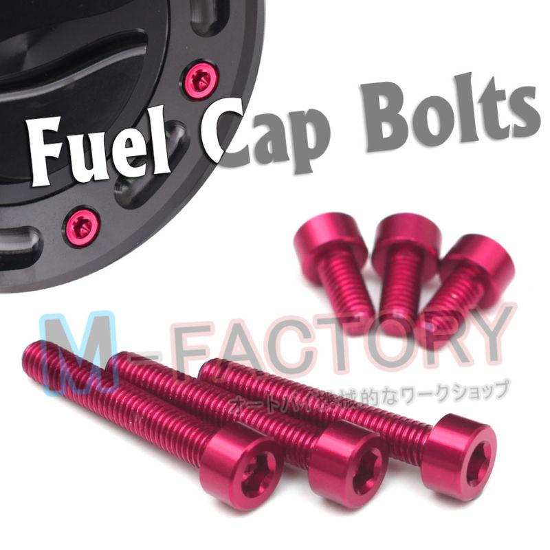 Red triumph cnc fuel cap bolts screws street triple 675 r daytona 675 mfactory