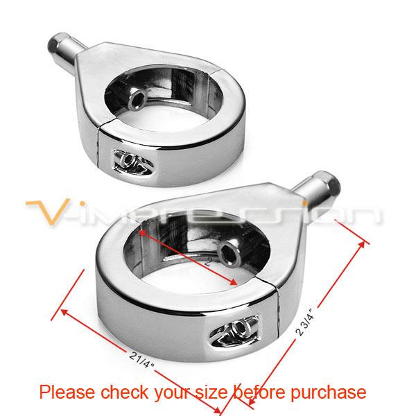Chrome fork turn signal clamp for harley sportster dyna glide 41mm relocation x2