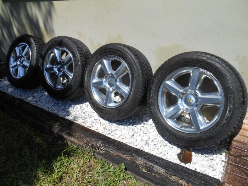 20" oem chevy taho wheels rims tires used great shape, factory wheels nr bid now